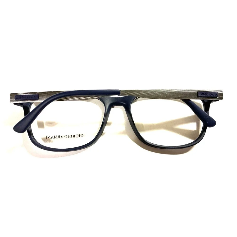 NEW Giorgio Armani AR7165 5065 Mens Blue Rubber Square Eyeglasses Frames 55/18